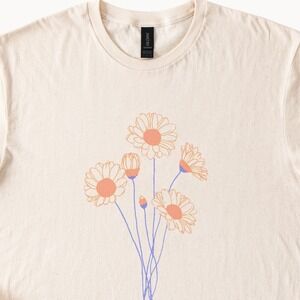 Minimalist Daisy Bouquet Graphic Tee Botanical Floral Art